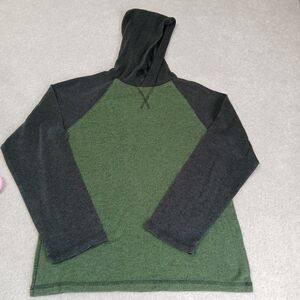 Urban Pipeline Charcoal and Olive Long Sleeve Lughtweight Hoodie Kids Size Large